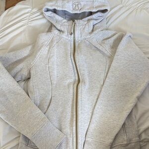 Lululemon Light Gray Scuba Full-Zip Hoodie